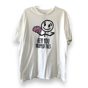 DOM Humor Men's You Dropped This‎ Graphic T-Shirt White XL